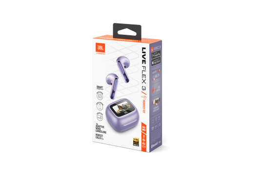 JBL Live Flex 3 - Purple - True wireless noise-cancelling open-stick earbuds - Detailshot 15